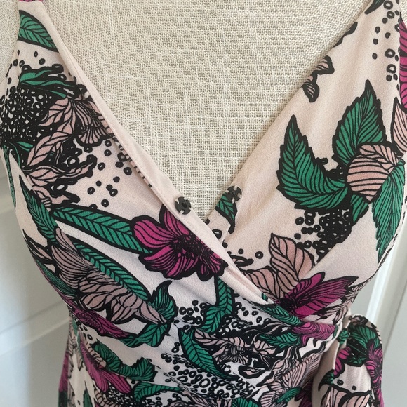 Candie's | Y2K: Multicolored Pink Flirty Floral Strap Wrap Romper Dress, Size M - Picture 6 of 14